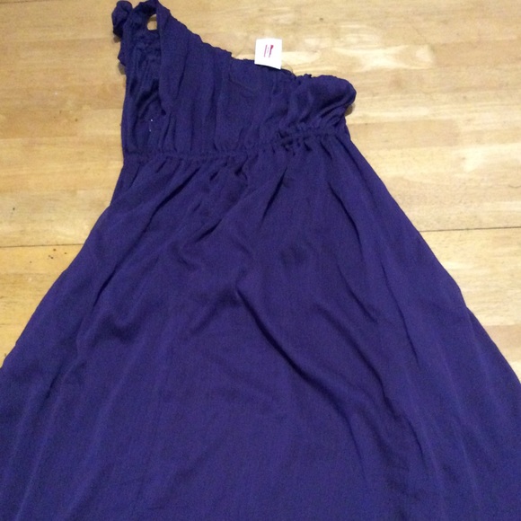 New MERONA Purple One-shoulder DRESS Sheer XS - Picture 13 of 16